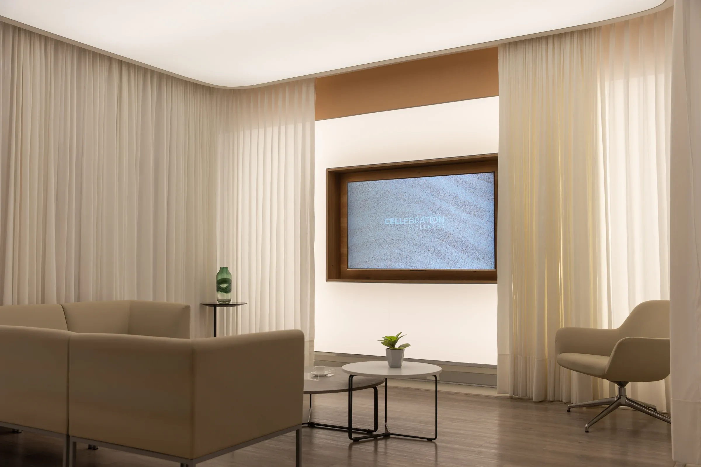 Seating in the Cellebration Wellness waiting room